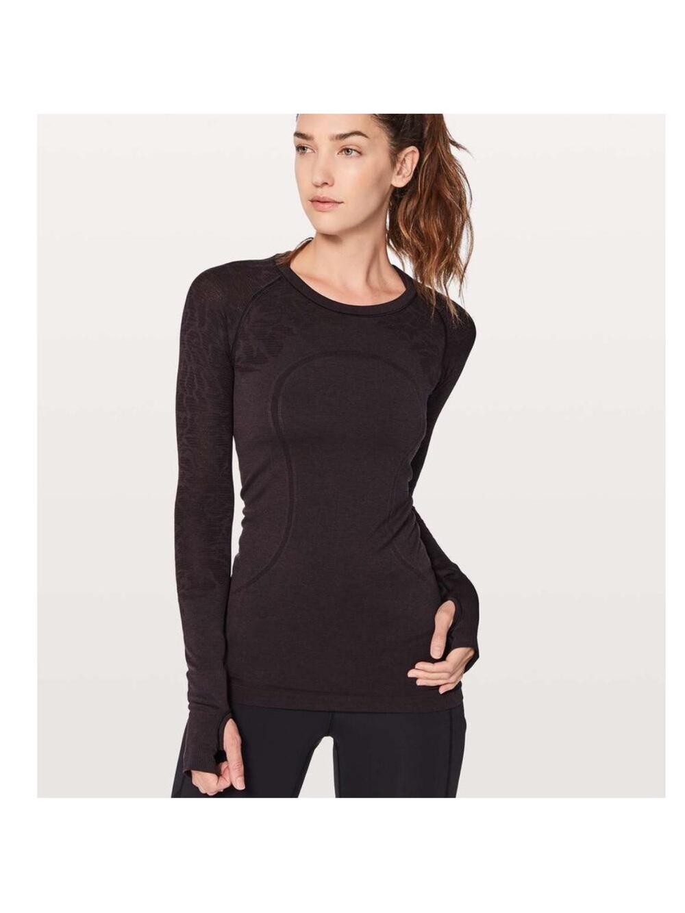 Lululemon Swiftly Long Sleeve Black Cherry Floral